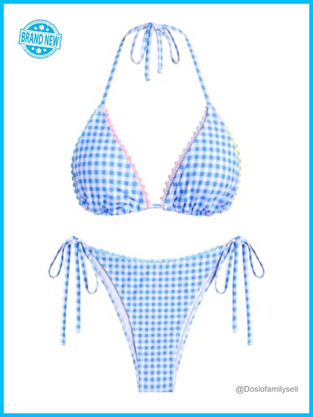 Women's 2 Piece Triangle Bikini Set Halter High Cut Cheeky Swimwear